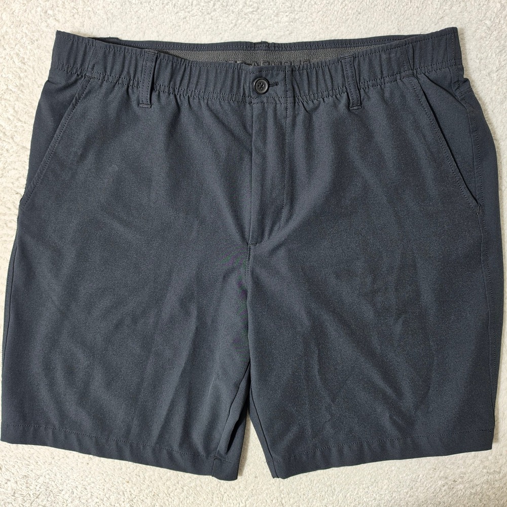 Under Armour Match Play Golf Shorts Mens 38/9 Black Flat Front Stretch